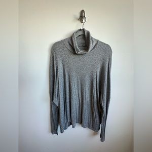 Aerie Turtleneck Ribbed Gray Top - Size XXL